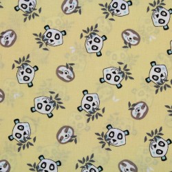 Tissu panda jaune