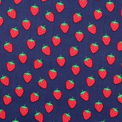 Tissu fraises marine