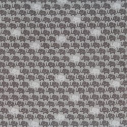 Tissu petit éléphant gris