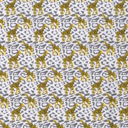 Tissu girafes gris